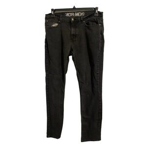 MONUMENT Men's Black Slim Straight Leg Jeans